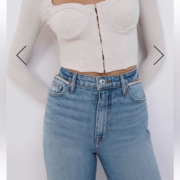 Jonathan Simkhai Amelia High Rise Straight Jean in Vintage Melrose - Picture 8 of 12